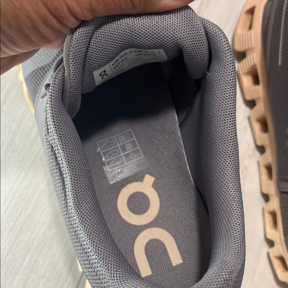 On Running  women’s Charcoal and Beige Sneakers - Picture 13 of 14